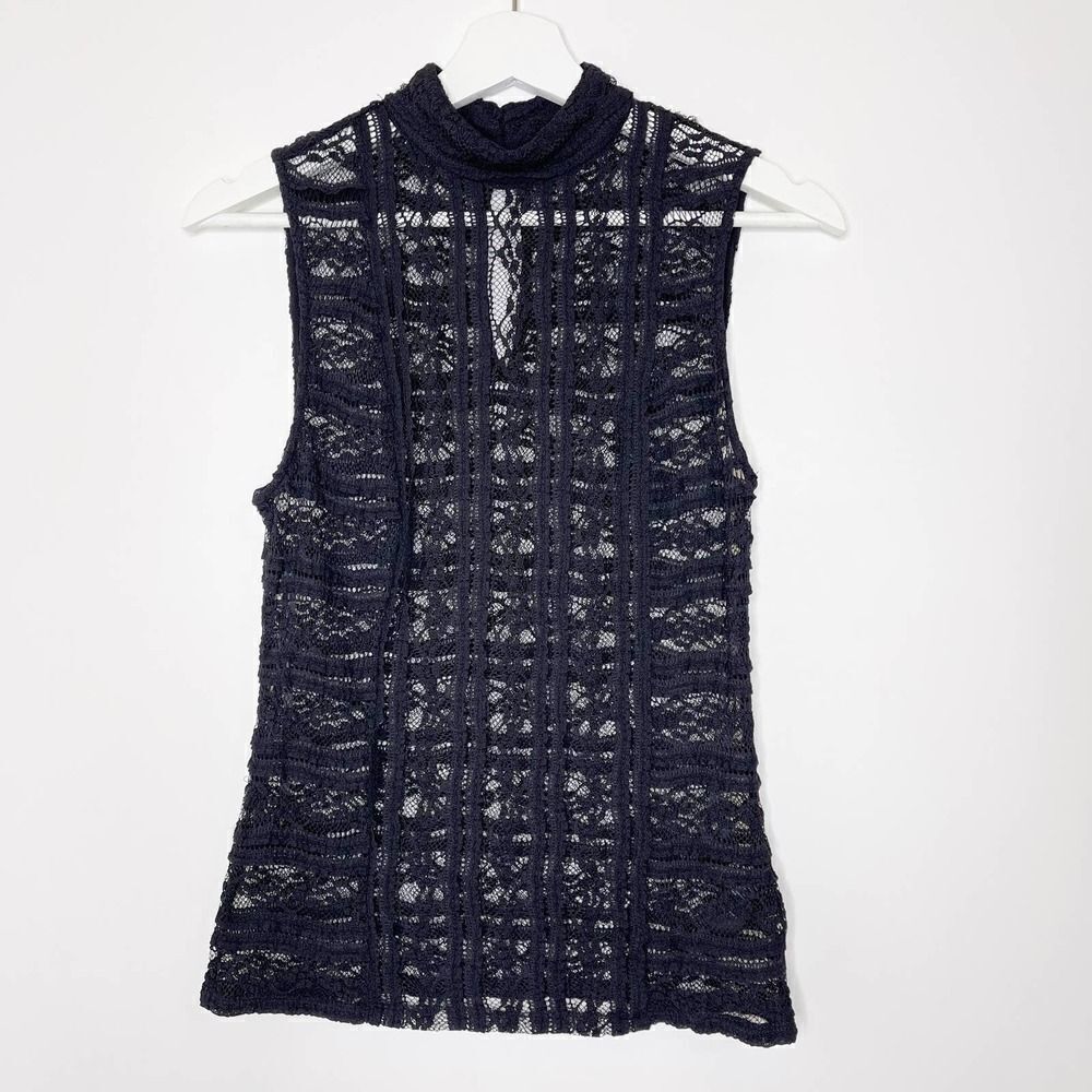 BEBE Black Lace Top